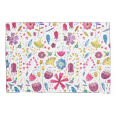 モダン水カラーフローラ絵画 枕カバー (正面左)