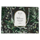 モダン水スタイリッシュ色の葉の歓結婚迎 ラージペーパーバッグ (裏面)