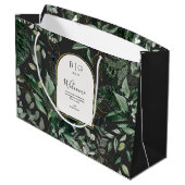 モダン水スタイリッシュ色の葉の歓結婚迎 ラージペーパーバッグ (裏面アングル)