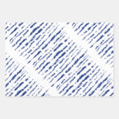 モダン水ユニセックス色青絞り染め ラッピングペーパーシート (正面)