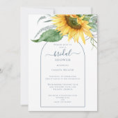 モダン水彩ひまわりブライダルシャワー 招待状 (正面)