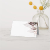 モダン水彩グリッター葉はだしの花嫁™ プレイスカード (裏面)