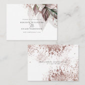 モダン水彩グリッター葉はだしの花嫁™ 名刺 (正面/裏面)