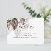 モダン水彩グリッター葉はだしの花嫁™ 招待状 (スタンド正面)