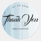 モダン水彩ビーチ結婚式感謝していユー ラウンドシール (正面)