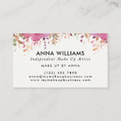 モダン水彩ピンク花ミニマル 名刺 (裏面)