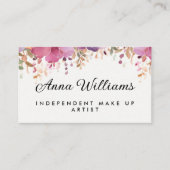 モダン水彩ピンク花ミニマル 名刺 (正面)