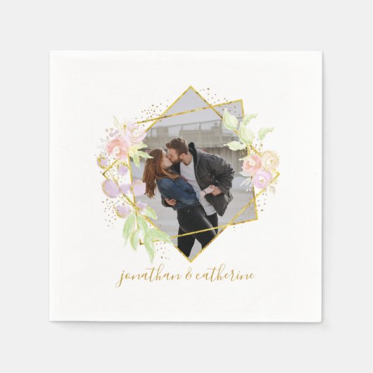 モダン水彩写真 スタンダードカクテルナプキン (正面)