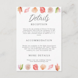 モダン水彩夏ビーチ エンクロージャーカード