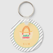 モダン水彩夏ビーチ キーホルダー (裏面)