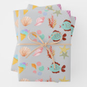 モダン水彩夏ビーチ ラッピングペーパーシート (インサイチュ)