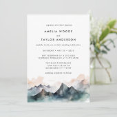 モダン水彩山林ウェディング 招待状 (スタンド正面)