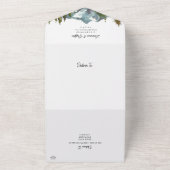 モダン水彩山結婚の オールインワン招待状 (外側)