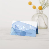 モダン水彩形結婚状の座席表 プレイスカード (正面)