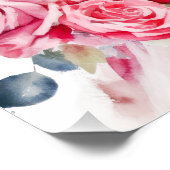 モダン水彩桃色の結婚ガウン光沢ポスター ポスター (コーナー)