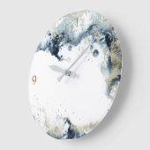 モダン水彩波金ゴールドアクリル壁時計 ラージ壁時計 (傾斜)