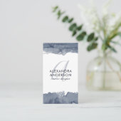 モダン水彩灰色モノグラムミニマル 名刺 (スタンド正面)