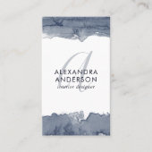 モダン水彩灰色モノグラムミニマル 名刺 (正面)