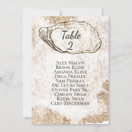 モダン水彩牡蠣ビーチ着座表 招待状