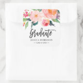 モダン水彩画フローラ大学院卒業のお願い スクエアシール (バッグ)