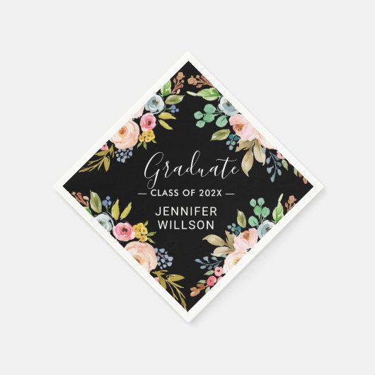 モダン水彩画フローラ教室 スタンダードカクテルナプキン (角)