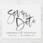 モダン水彩画字タイポグラフィ結婚のシンプル スパークリングワインラベル (シングルラベル)