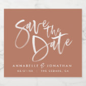 モダン水彩画字タイポグラフィ結婚のシンプル スパークリングワインラベル (シングルラベル)