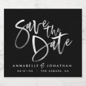 モダン水彩画字タイポグラフィ結婚のシンプル スパークリングワインラベル (シングルラベル)