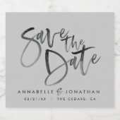 モダン水彩画字タイポグラフィ結婚のシンプル スパークリングワインラベル (シングルラベル)