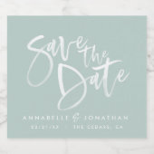 モダン水彩画字タイポグラフィ結婚のシンプル スパークリングワインラベル (シングルラベル)