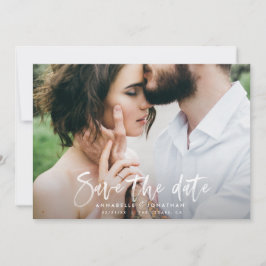 モダン水彩画字タイポグラフィ結婚のシンプル セーブザデート