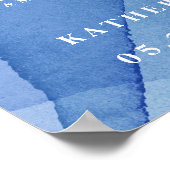 モダン水彩画結婚型の座席表 ポスター (角)