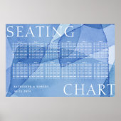 モダン水彩画結婚型の座席表 ポスター (正面)