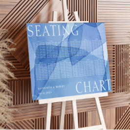 モダン水彩画結婚型の座席表 ポスター