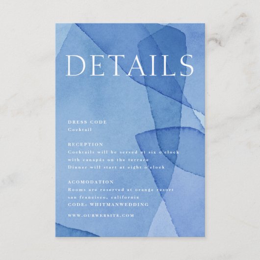 モダン水彩画結婚型の詳細 エンクロージャーカード (正面)