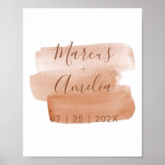 モダン水彩画結婚壁プリント ポスター (正面)