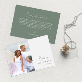 モダン水彩白結婚花 サンキューカード