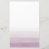 モダン水彩紫グラデーションパーソナライズされた 便箋 (裏面)