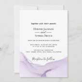 モダン水彩紫結婚式招待状 招待状 (正面)