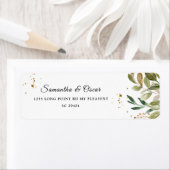 モダン水彩緑葉フレーム ラベル (インサイチュ)