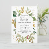 モダン水彩緑葉フレーム 招待状 (スタンド正面)