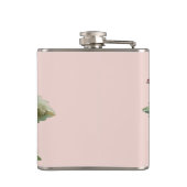 モダン水彩花モノグラムの フラスク (裏面)