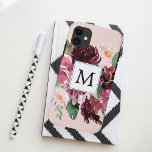 モダン水彩花モノグラムの iPhone 11 ケース<br><div class="desc">モダン水彩花モノグラムの</div>