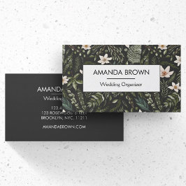 モダン水彩花結婚模様 名刺
