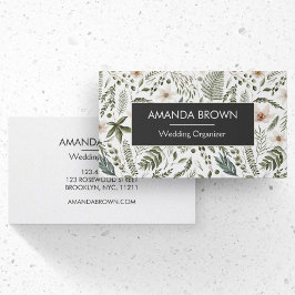 モダン水彩花結婚模様 名刺