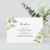 モダン水彩葉カラフル婚披露宴 エンクロージャーカード (スタンド正面)