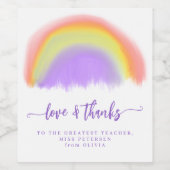 モダン水彩虹先生感謝していユーカスタム ワインラベル (シングルラベル)