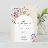 モダン水彩野草ブライダルシャワー 招待状 (スタンド正面)