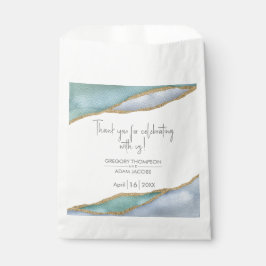 モダン水彩金ゴールド結婚トリム フェイバーバッグ