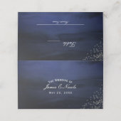 モダン水彩青銀テーブル番号 プレイスカード (外部開封)